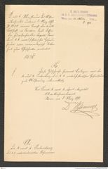 k.k. naturhistorisches Hofmuseum, Intendanzakten 1885-1896 (Hauer), Aktenzahl Z.192/1892, Seite 1